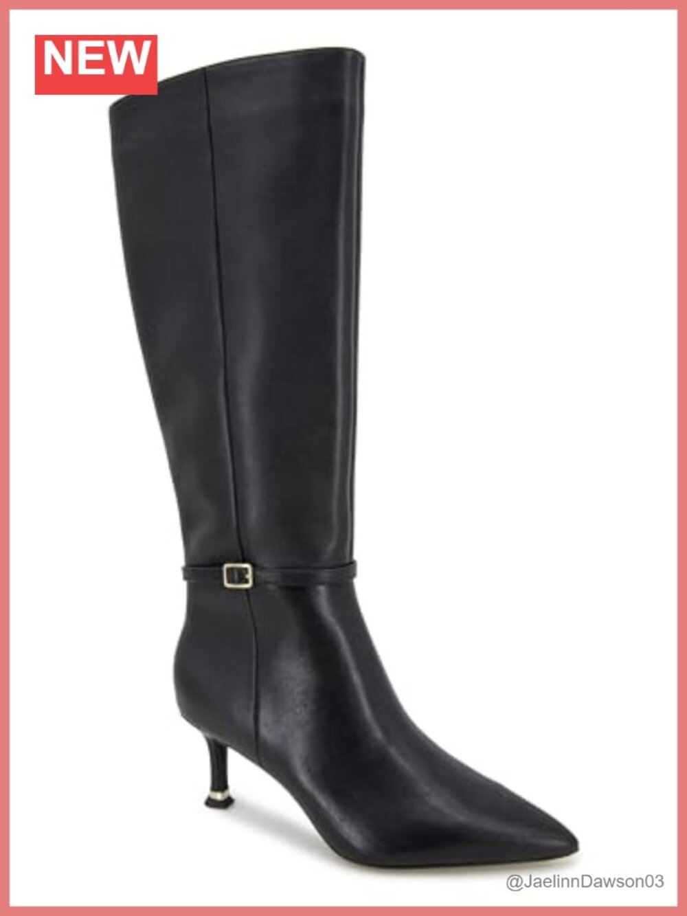 Kenneth Cole New York Utah Knee High Stiletto Boot Pointed Toe Inside Zip